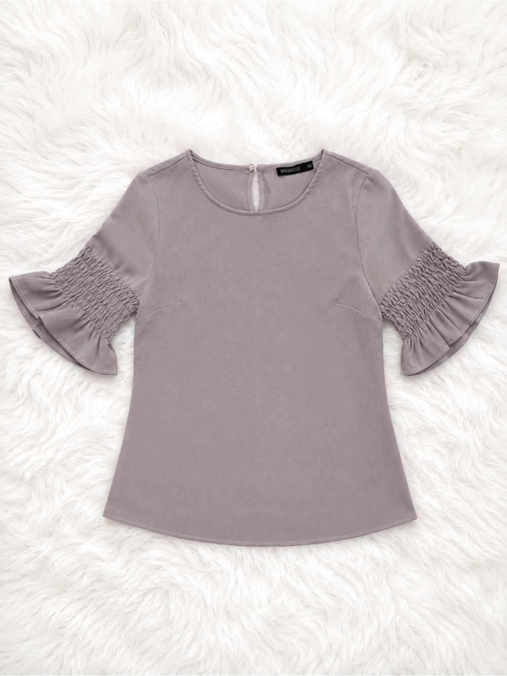Mikarose NWT Lavender Blouse XS Ruffle Sleeve Boutique Top Modest Chic Boho - Picture 1 of 3